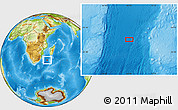 Physical Location Map of the area around 31° 49' 7" S, 40° 1' 29" E