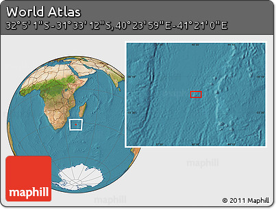 Satellite Location Map of the Area around 31° 49' 7" S, 40° 52' 30" E