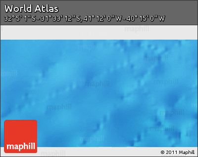 Physical 3D Map of the Area around 31° 49' 7" S, 40° 43' 30" W