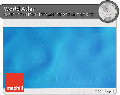 Shaded Relief 3D Map of the Area around 31° 49' 7" S, 41° 43' 30" E