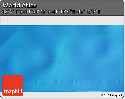 Shaded Relief 3D Map of the Area around 31° 49' 7" S, 41° 43' 30" E