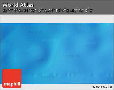 Shaded Relief 3D Map of the Area around 31° 49' 7" S, 41° 43' 30" E