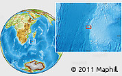 Physical Location Map of the area around 31° 49' 7" S, 42° 34' 30" E