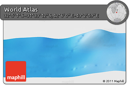 Physical Panoramic Map of the Area around 31° 49' 7" S, 42° 34' 30" E