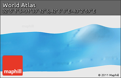 Physical Panoramic Map of the Area around 31° 49' 7" S, 42° 34' 30" E