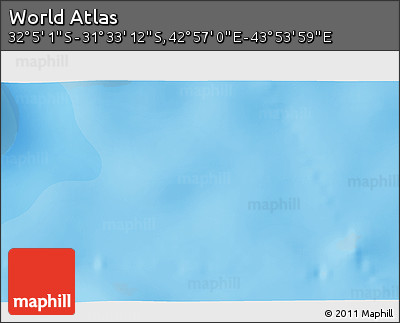 Political 3D Map of the Area around 31° 49' 7" S, 43° 25' 29" E