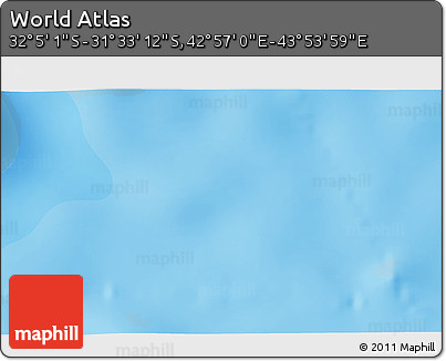 Political 3D Map of the Area around 31° 49' 7" S, 43° 25' 29" E