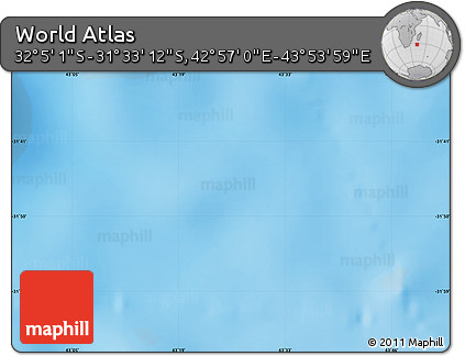 Physical Map of the Area around 31° 49' 7" S, 43° 25' 29" E