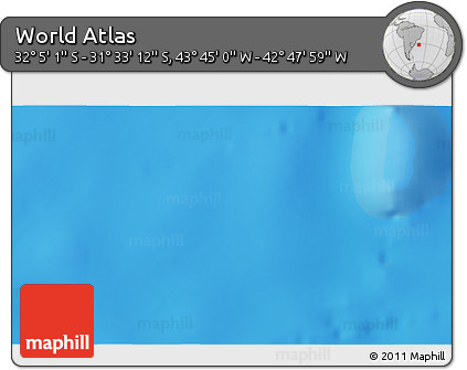 Physical 3D Map of the Area around 31° 49' 7" S, 43° 16' 29" W