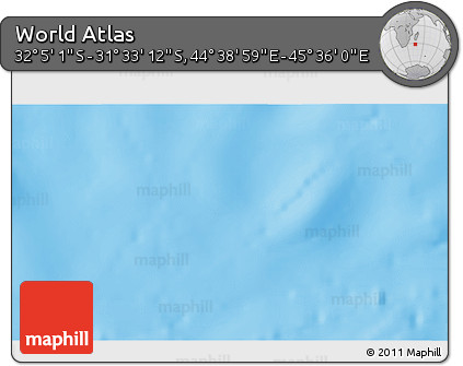 Shaded Relief 3D Map of the Area around 31° 49' 7" S, 45° 7' 30" E