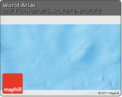 Shaded Relief 3D Map of the Area around 31° 49' 7" S, 45° 7' 30" E