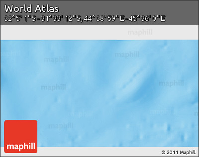 Shaded Relief 3D Map of the Area around 31° 49' 7" S, 45° 7' 30" E