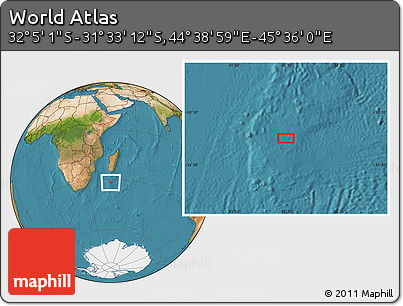 Satellite Location Map of the Area around 31° 49' 7" S, 45° 7' 30" E