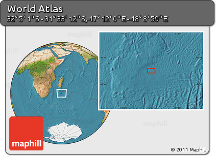 Satellite Location Map of the Area around 31° 49' 7" S, 47° 40' 29" E