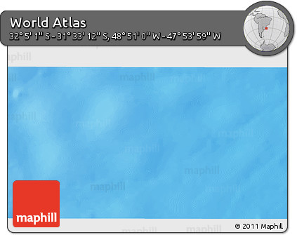 Physical 3D Map of the Area around 31° 49' 7" S, 48° 22' 30" W