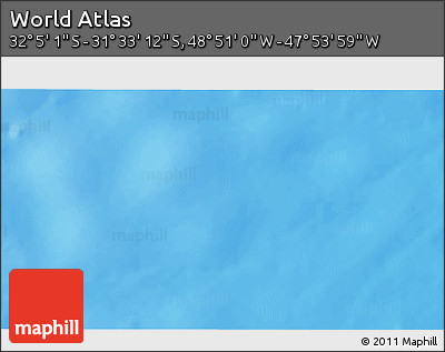 Physical 3D Map of the Area around 31° 49' 7" S, 48° 22' 30" W