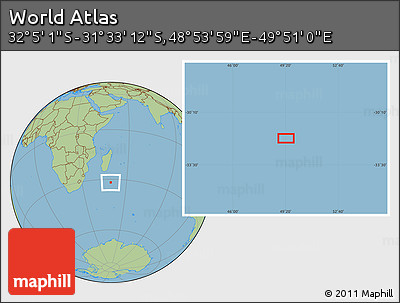 Savanna Style Location Map of the Area around 31° 49' 7" S, 49° 22' 30" E
