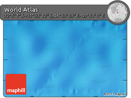 Physical Map of the Area around 31° 49' 7" S, 49° 22' 30" E