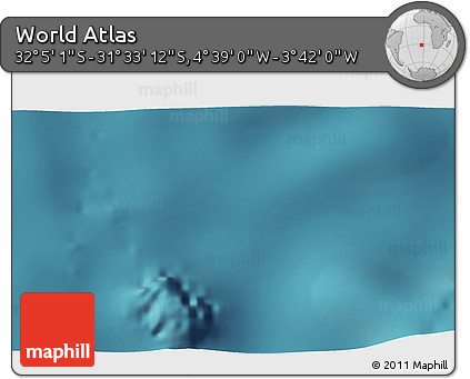 Satellite 3D Map of the Area around 31° 49' 7" S, 4° 10' 30" W