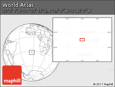 Blank Location Map of the Area around 31° 49' 7" S, 4° 10' 30" W