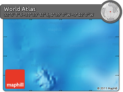 Physical Map of the Area around 31° 49' 7" S, 4° 10' 30" W