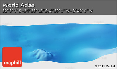 Physical Panoramic Map of the Area around 31° 49' 7" S, 4° 10' 30" W