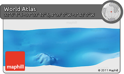 Shaded Relief Panoramic Map of the Area around 31° 49' 7" S, 4° 10' 30" W