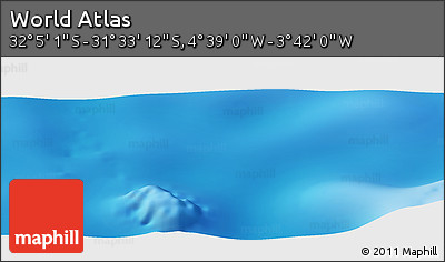Shaded Relief Panoramic Map of the Area around 31° 49' 7" S, 4° 10' 30" W