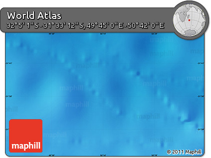 Physical Map of the Area around 31° 49' 7" S, 50° 13' 30" E