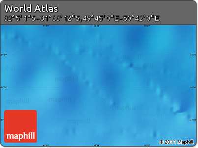 Physical Map of the Area around 31° 49' 7" S, 50° 13' 30" E