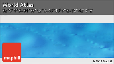 Physical Panoramic Map of the Area around 31° 49' 7" S, 50° 13' 30" E