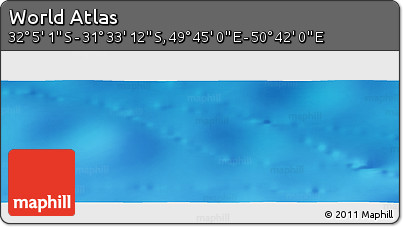 Physical Panoramic Map of the Area around 31° 49' 7" S, 50° 13' 30" E