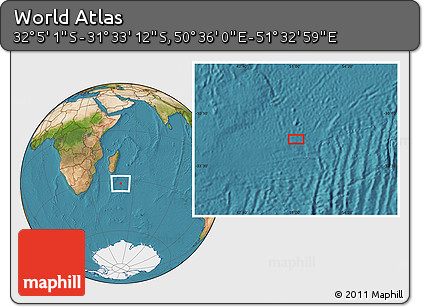 Satellite Location Map of the Area around 31° 49' 7" S, 51° 4' 30" E