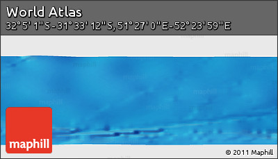 Physical Panoramic Map of the Area around 31° 49' 7" S, 51° 55' 29" E