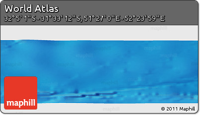 Physical Panoramic Map of the Area around 31° 49' 7" S, 51° 55' 29" E
