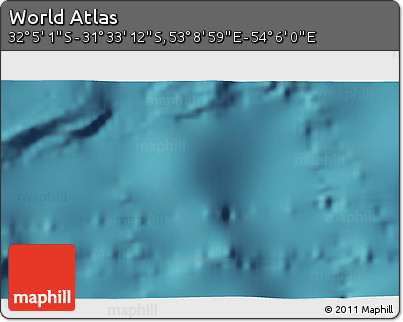 Satellite 3D Map of the Area around 31° 49' 7" S, 53° 37' 30" E