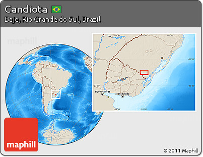 Shaded Relief Location Map of Candiota