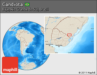Shaded Relief Location Map of Candiota