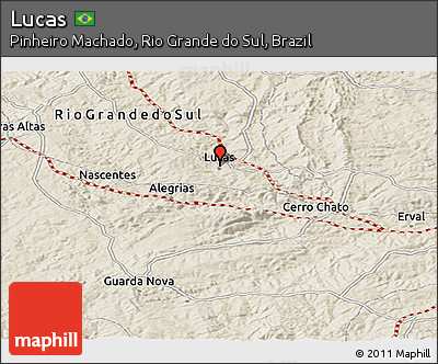 Shaded Relief Panoramic Map of Lucas