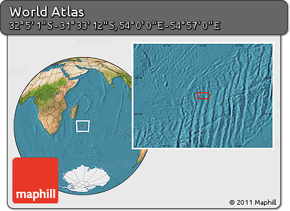 Satellite Location Map of the Area around 31° 49' 7" S, 54° 28' 30" E