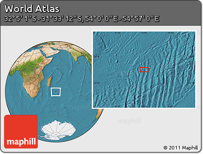 Satellite Location Map of the Area around 31° 49' 7" S, 54° 28' 30" E