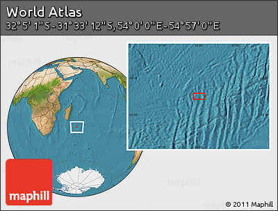 Satellite Location Map of the Area around 31° 49' 7" S, 54° 28' 30" E