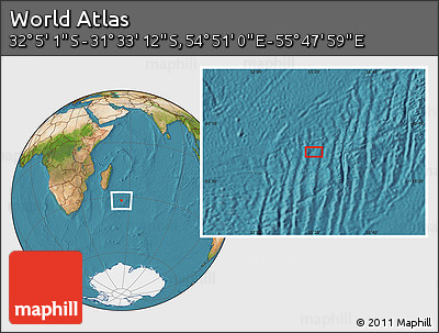 Satellite Location Map of the Area around 31° 49' 7" S, 55° 19' 30" E