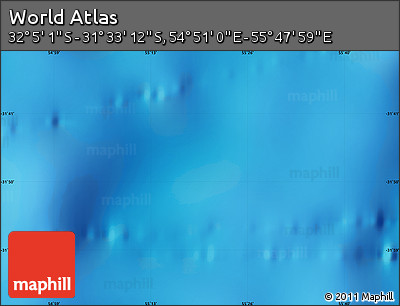 Physical Map of the Area around 31° 49' 7" S, 55° 19' 30" E