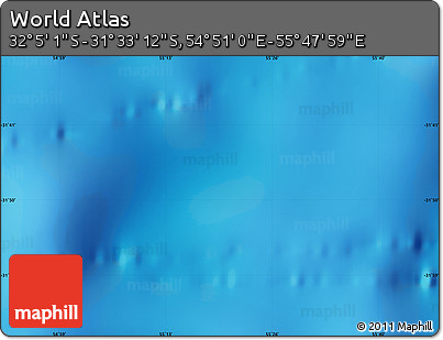 Physical Map of the Area around 31° 49' 7" S, 55° 19' 30" E