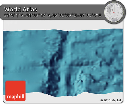 Satellite 3D Map of the Area around 31° 49' 7" S, 57° 1' 29" E