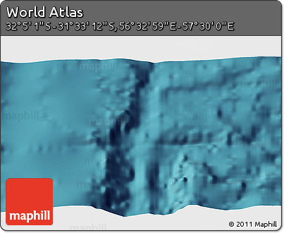 Satellite 3D Map of the Area around 31° 49' 7" S, 57° 1' 29" E