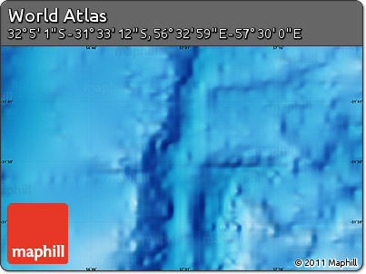Physical Map of the Area around 31° 49' 7" S, 57° 1' 29" E