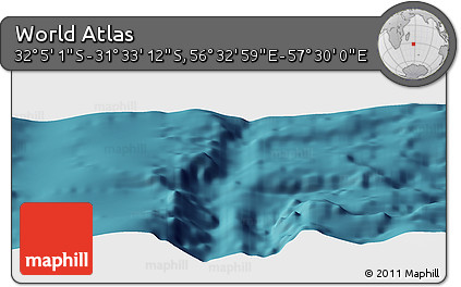 Satellite Panoramic Map of the Area around 31° 49' 7" S, 57° 1' 29" E