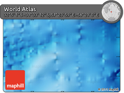 Physical Map of the Area around 31° 49' 7" S, 57° 52' 30" E